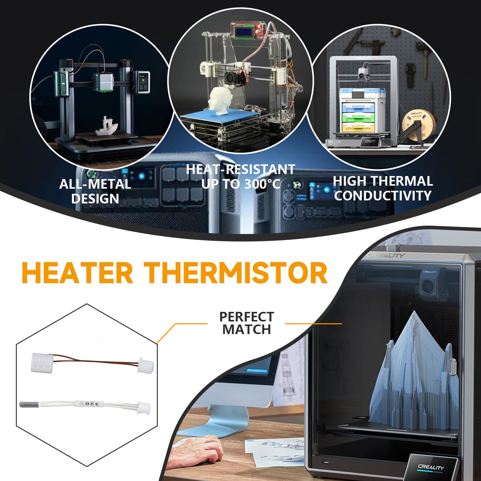 Creality Printer K1 - Термистор-датчик температуры Creality (новая и старая